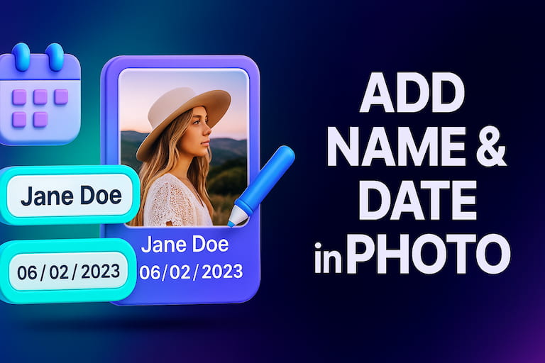 Add Name and Date in photo
